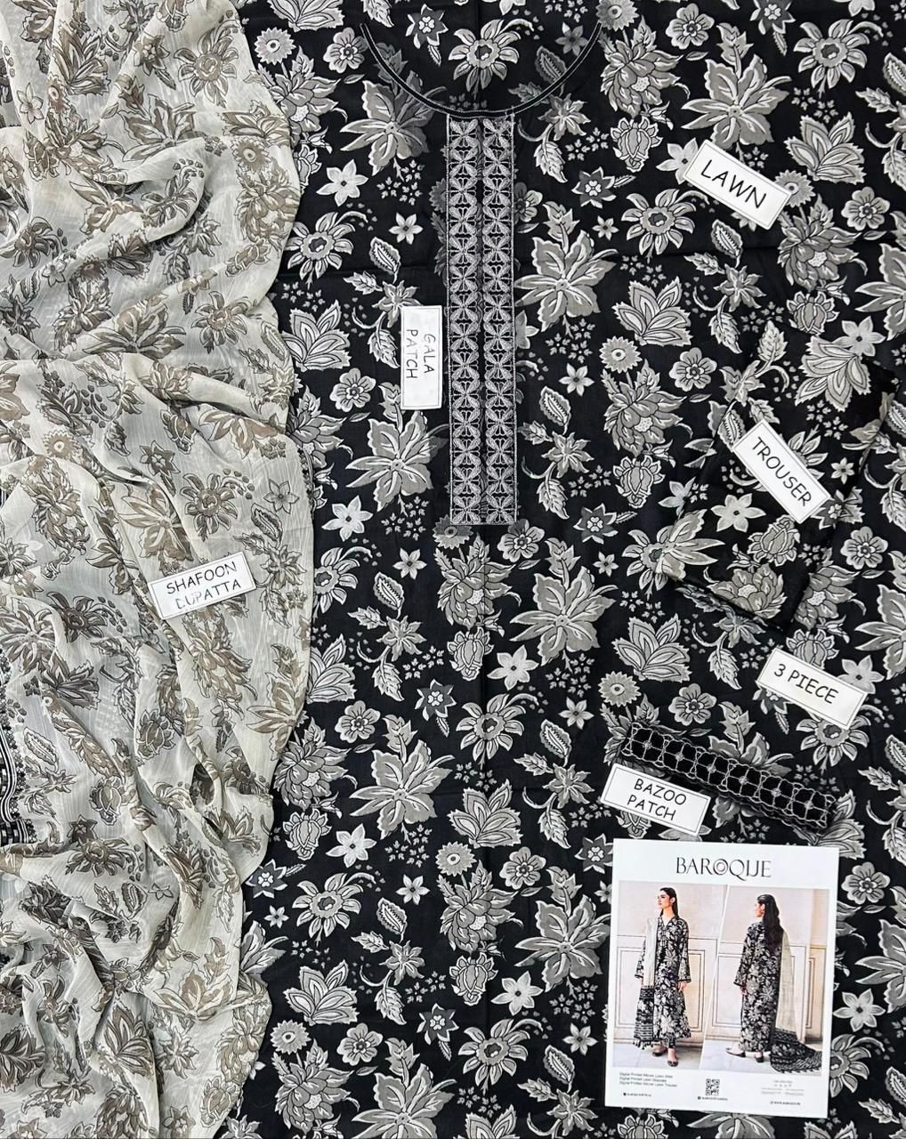 *Alhamdulillah*
𝘽𝙧𝙖𝙣𝙙 : *maria b baroque iznik replica
𝙎𝙩𝙪𝙛𝙛: *lawn 3pc