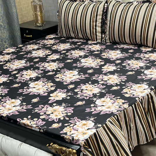 3 pc stitched 2 sided frill bedsheets.

*FABRIC High cotton sylonica*